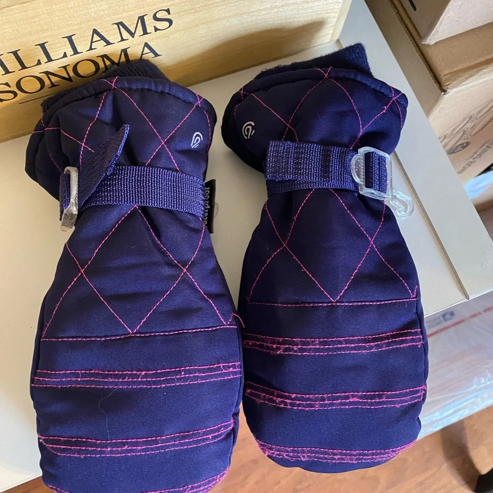 Champion Kids Mittens - Navy and Pink